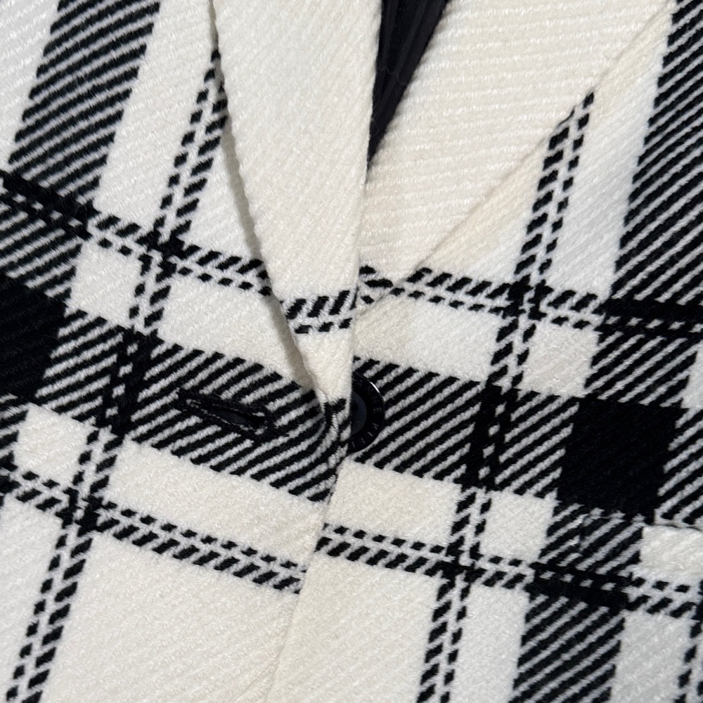 Anne Klein Black and White Plaid Blazer Tailored Fit - Picture 3 of 5